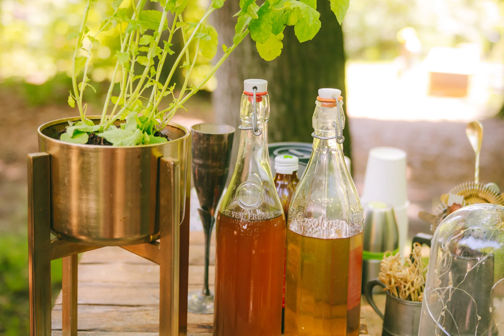 szklane butelki z alkoholem